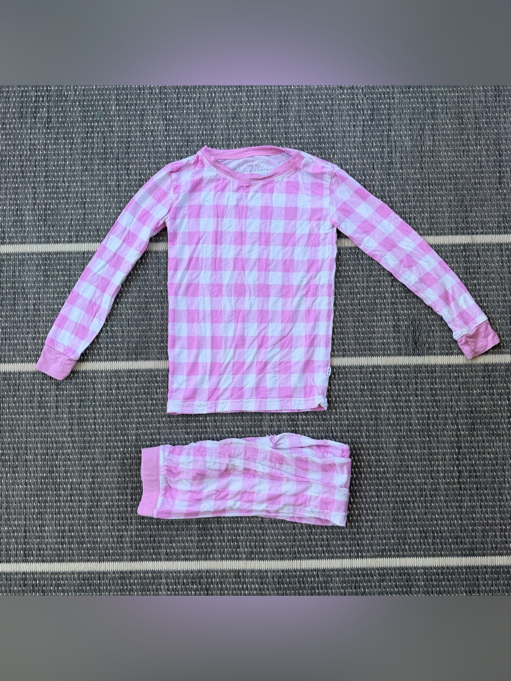 Little Sleepies Pink Gingham Bamboo Viscose Two Piece Pajama Set, 4T